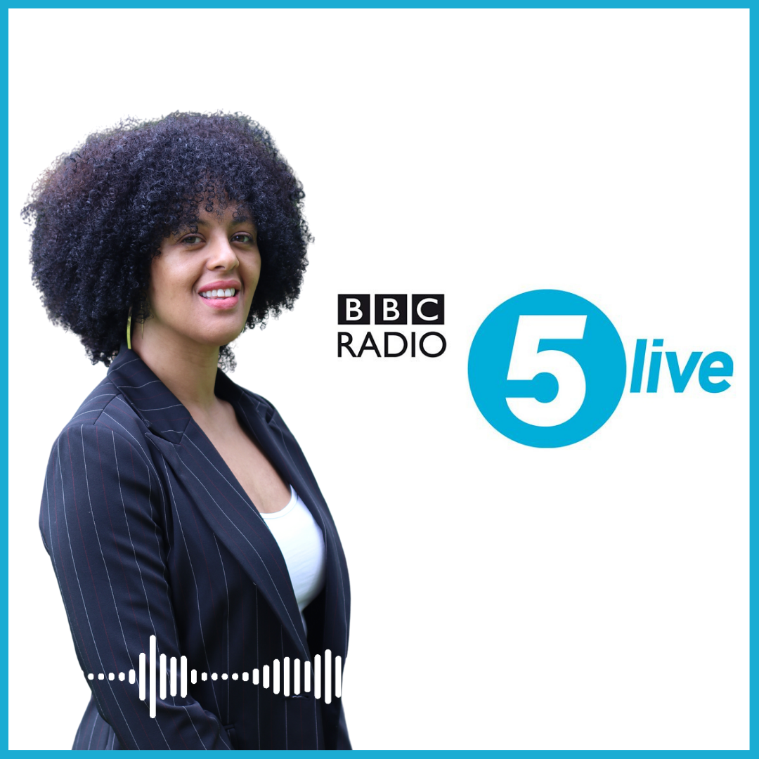 Green Bean Studios founder Anita Frost talking on BBC Radio 5 Live’s breakfast show